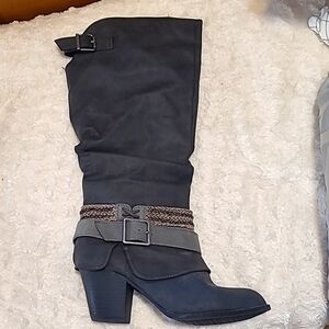Gray Knee High Jellypop Boots